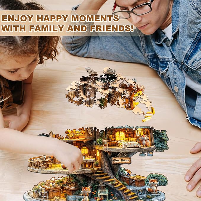 Wooden Puzzles for Adults, Fox House Puzzles, Wood Adult Puzzle, Birthday Gifts - Image 7
