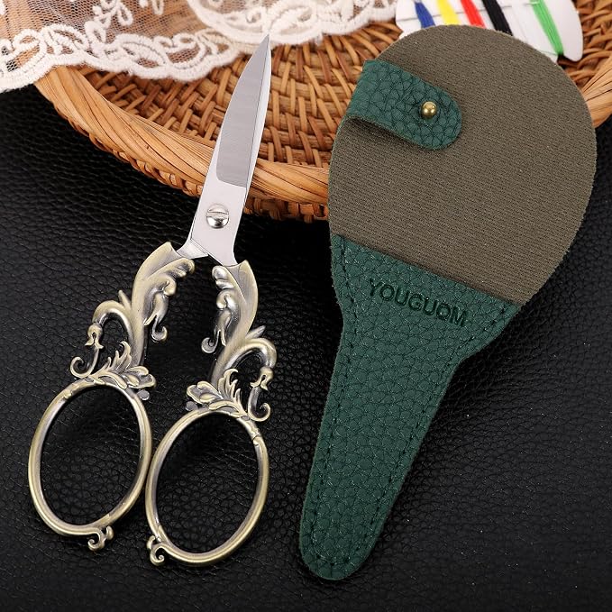 Sewing Craft Scissors, 5.3in Bronze Big Handles - Image 2