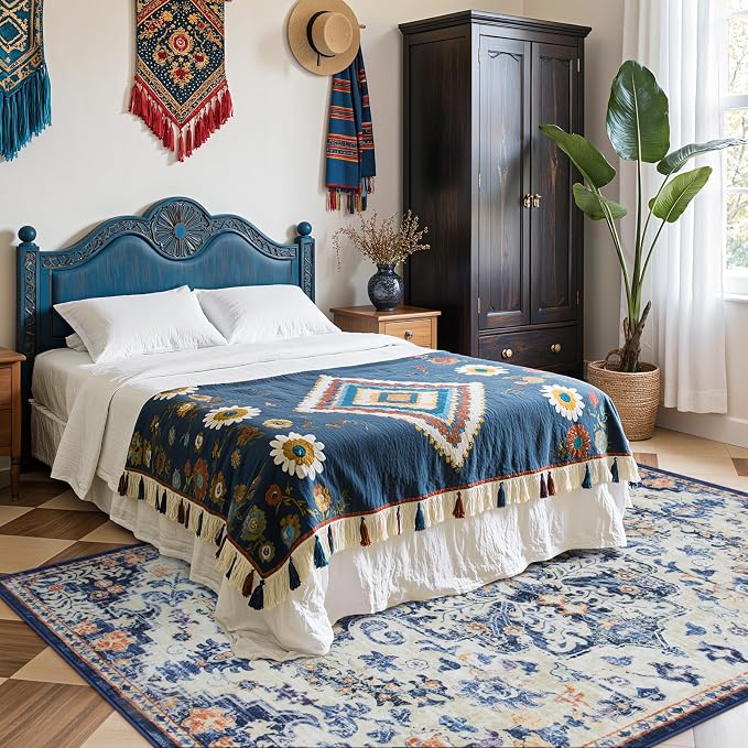 Lahome Large Area Rug 5x7 Washable Bohemian Rug - Image 2