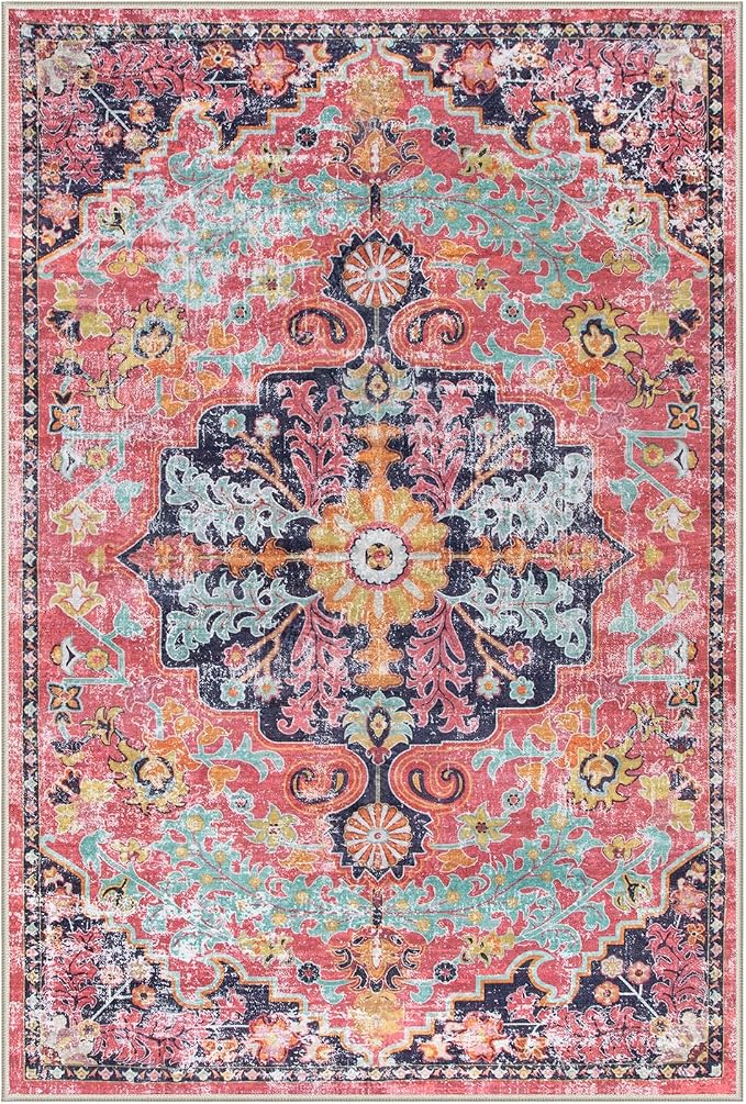 Lahome Bohemian Floral Medallion Area Rug - Image 9