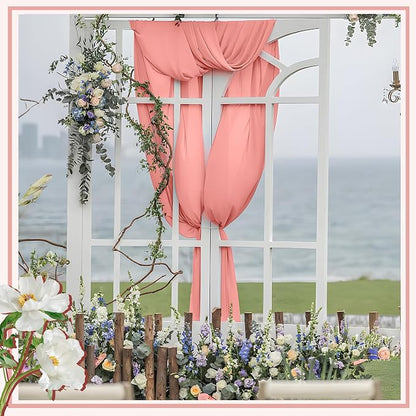 Horbaunal Rose Gold Chiffon Fabric by The Yard, 1 Yard Continuous Sheer Fabric - Image 6