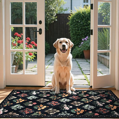 Wonnitar Washable 3x5 Area Rug, Floral Print Rugs - Image 2