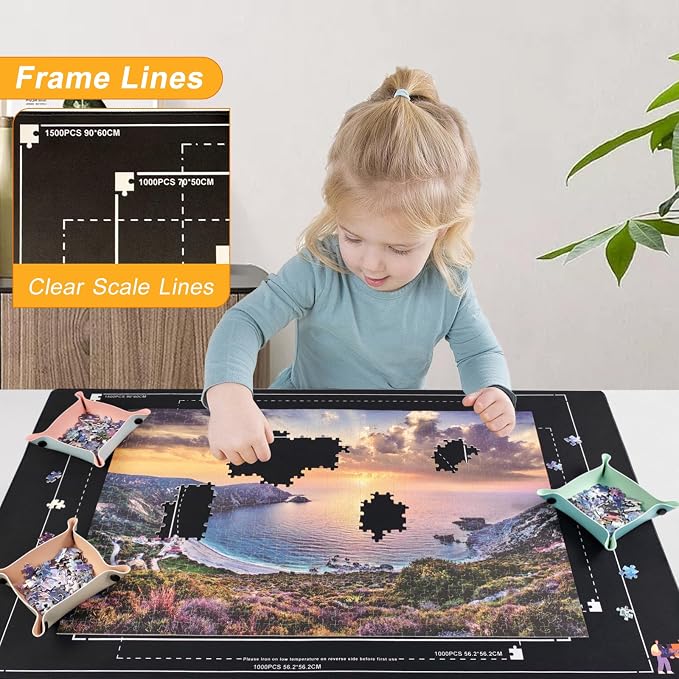 Napzy Rubber Puzzle Mat, Puzzle Matt Rollup, 1500 Piece Puzzles Play Mat Has - Image 7