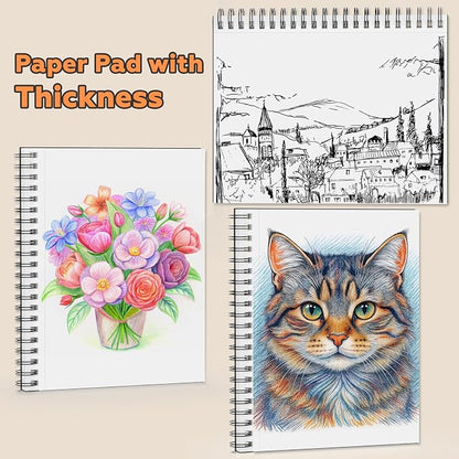 Sketch Book 9" x 11"，2 Pack 80-Sheets，Double-Sided Hardbound Sketchbook - Image 6