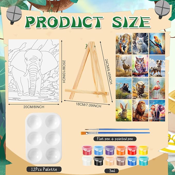 Zhanmai 12 Pack Pre Drawn Canvas - Image 2