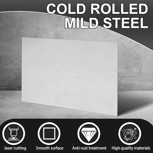 Zonon 2 Pcs 20 Gauge Steel Sheet Metal Cold Roll Steel Sheet 12" x 6" x 0.032" - Image 4