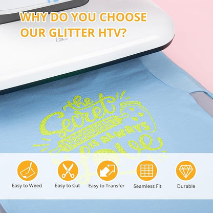 HTVRONT Glitter Heat Transfer Vinyl - Image 2