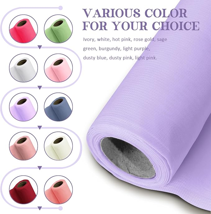 Horbaunal Lavender Chiffon Fabric by The Yard, 10 Yard Continuous Sheer Fabric - Image 2
