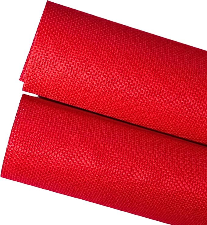 2 Sheets of Red 11 Count Aida Cloth – 21 x 21 Inch Pre-Cut Fabric Squares – by Unknown
