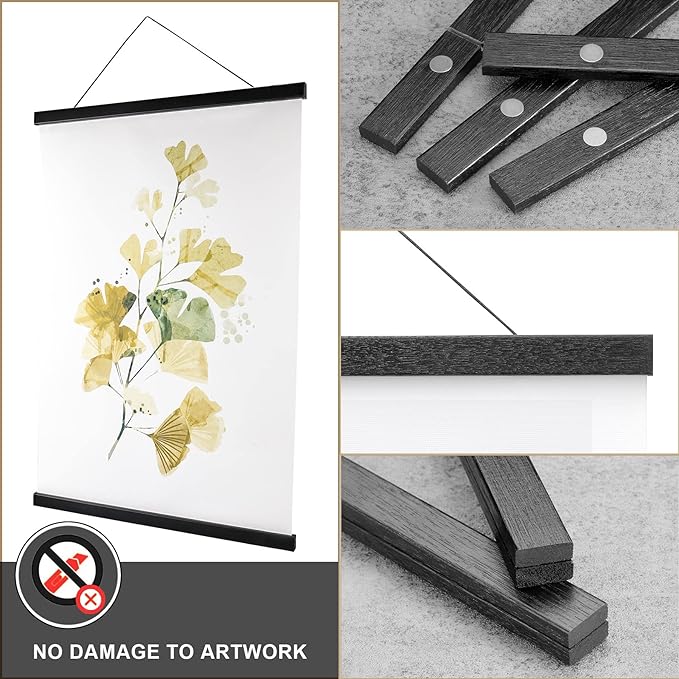 WITCOLOR Magnetic Poster Hanger Frame, 24x36 24x30 24x16 24x18 Black Wood - Image 4