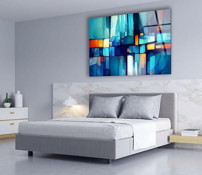 My Photostation.com 30Wx24H'' Blue Vibrant Stained Glass Wall ArtTempered Glass - Image 9
