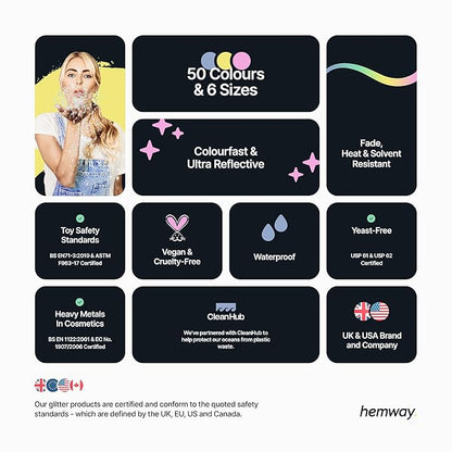 Hemway Polyurethane & Epoxy Resin Glitter 100g / 3.5oz Metallic Crystal Flake - Image 3