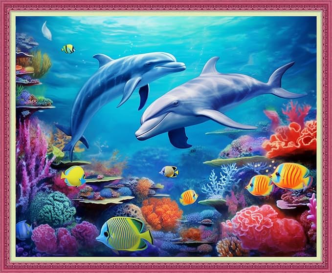 Disnesart Cross Stitch Stamped Full Embroidery Kits DIY 11CT Cotton Thread by Unknown