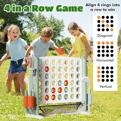 Ancaixin Giant 4 in-A-Row Connect Game Set, Adjustable Height Jumbo Yard Game - Image 2