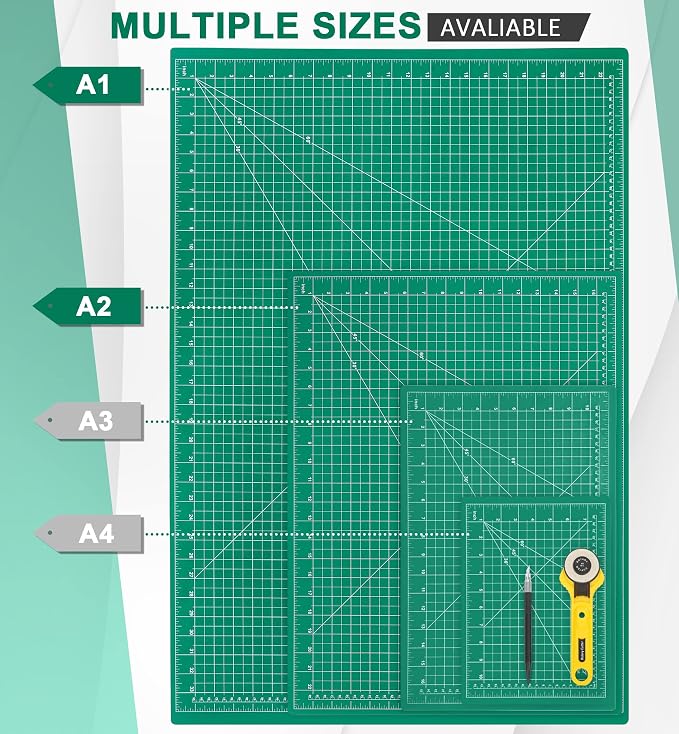 Density-upgraded 9"x12" Self Healing Cutting Mat, Idemeet Rotary Sewing Mat - Image 2