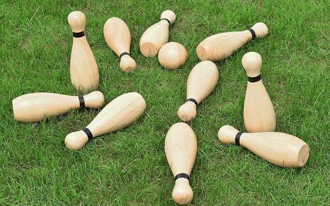 NI-ROU Outdoor Giant Lawn Bowling Games Rubber Wooden Lawn Set Fun Sports Games - Image 4