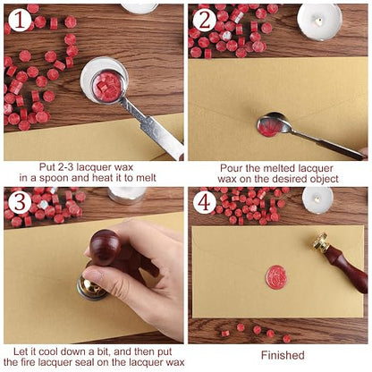 500 Pcs Dark Gold Octagon Wax Seal Beads Kit - Image 3