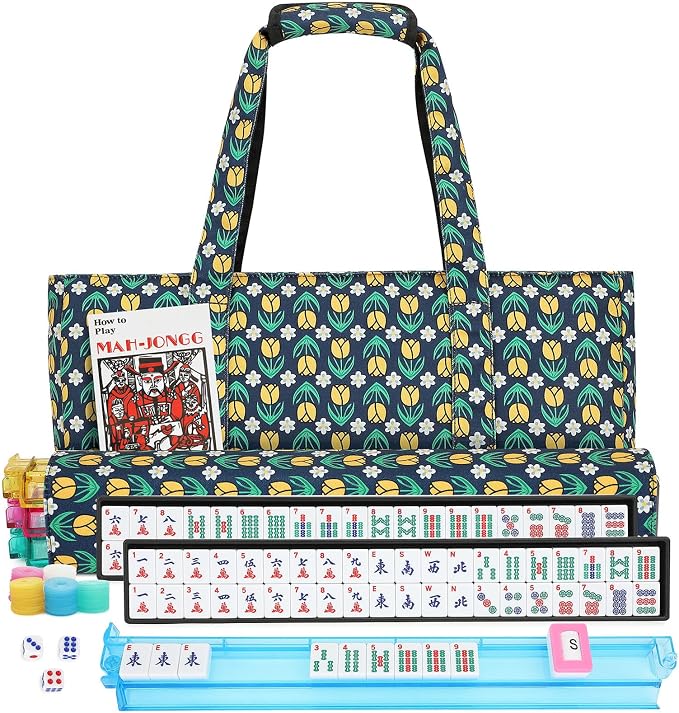 Mahjong Tile Set, 166 White Tiles Mahjong Set, Travel Mahjong Set by Unknown