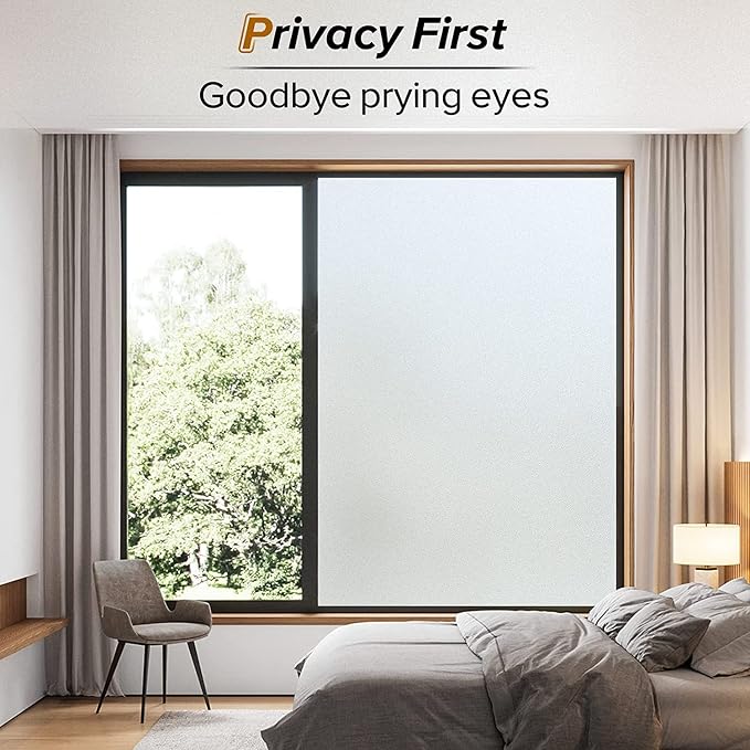 rabbitgoo Window Privacy Film, Frosted Glass Window Clings, Static Cling UV - Image 2