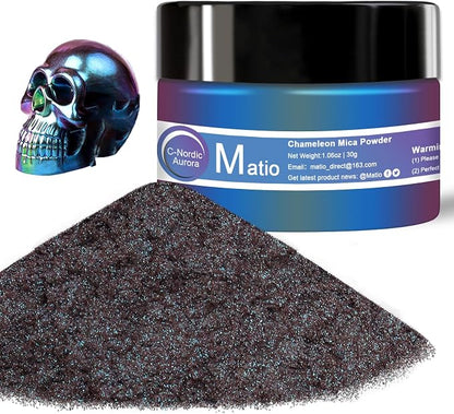 Matio Chameleon Mica Powder, 1.06oz/ 30g Nordic Aurora Chrome Powder, by Matio