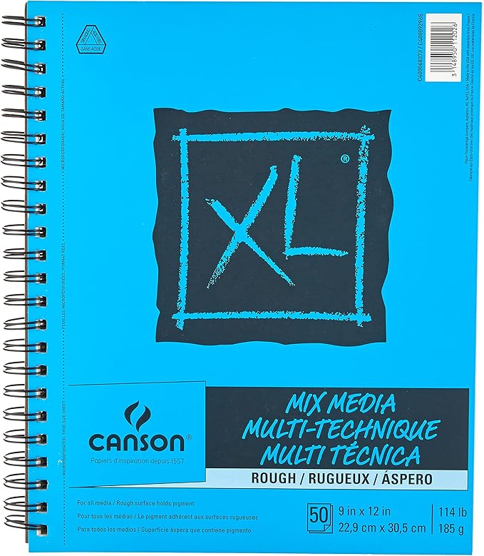 Canson XL Series Mixed Media Pad, Rough Texture, Side Wire, 9x12 inches by Canson