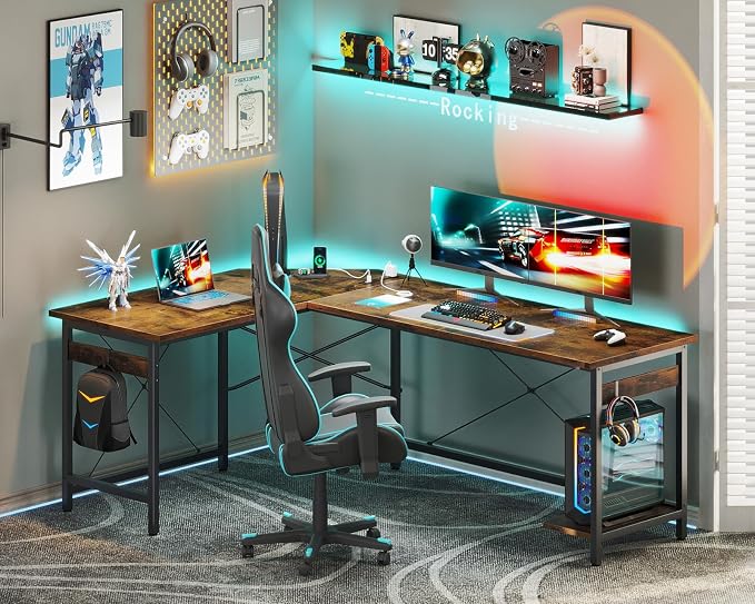 Coleshome 66" L Shaped Gaming Desk - Image 2