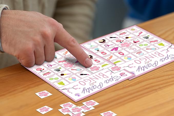 Spa Bingo Game, Sleep Over Party Games Bingo Cards - Image 3