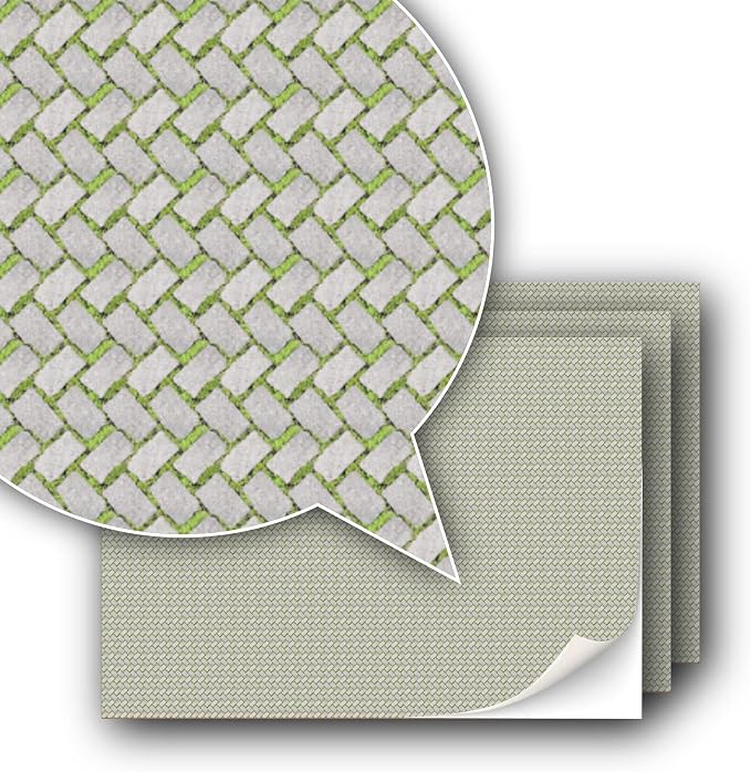 3 Sheets Self-Adhesive Decorative Film Paving Stones and Surfaces by TexturKontor