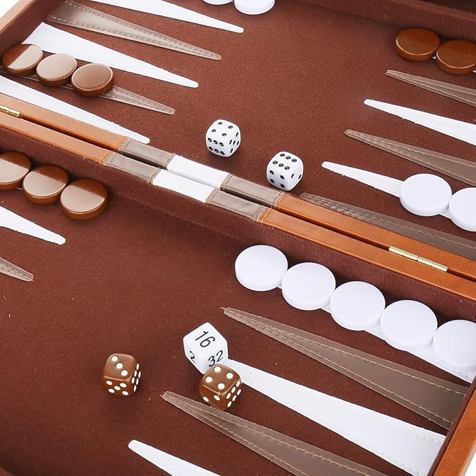 Backgammon Set - Classic Board Game - Portable Travel Strategy Backgammon Game - Image 4