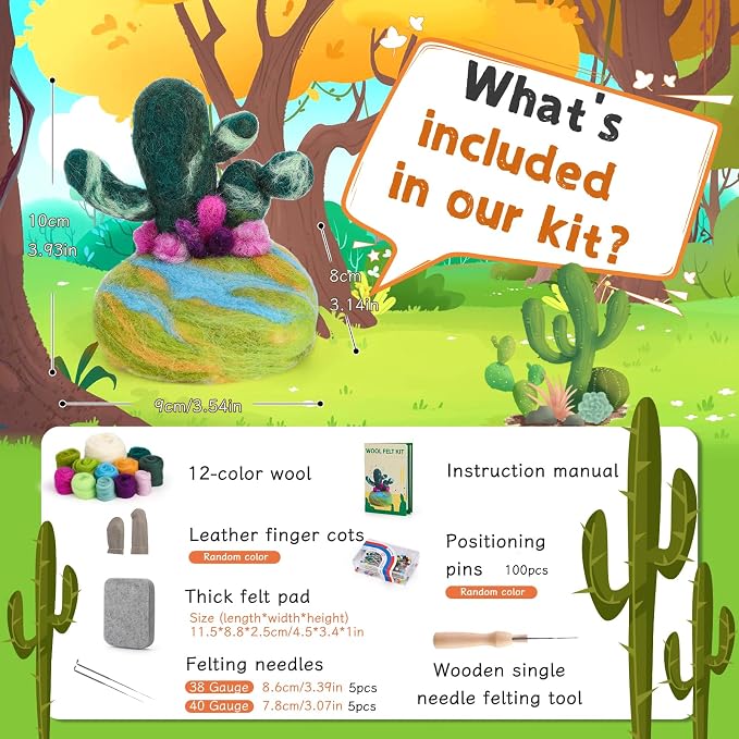 Yizzvb Needle Felting Kit for Beginners Adults, Complete Plant Wool Felting Set - Image 2