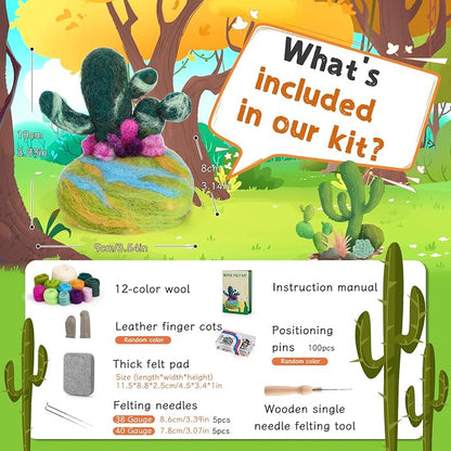 Yizzvb Needle Felting Kit for Beginners Adults, Complete Plant Wool Felting Set - Image 2