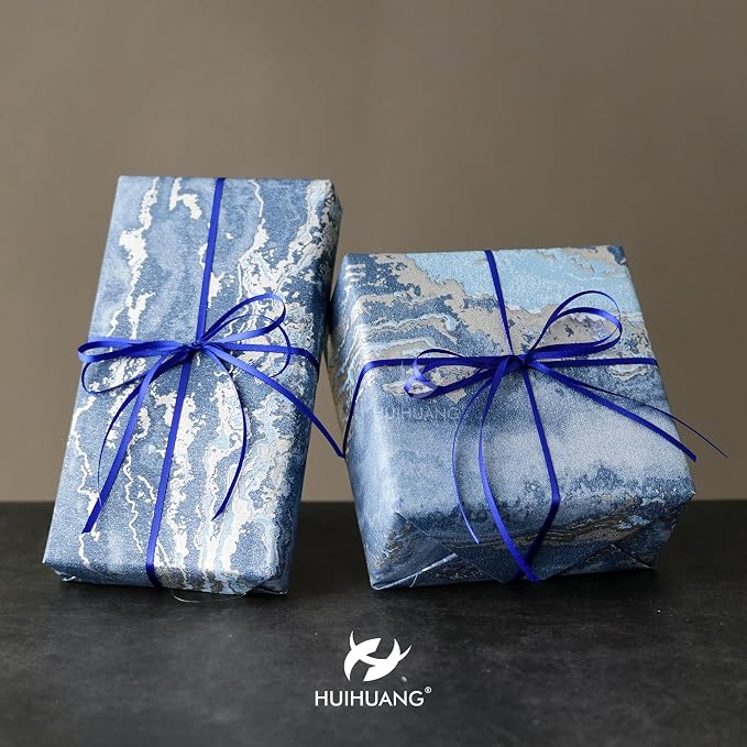 HUIHUANG Solid Color Satin Ribbon 1/8 inch x 100 Yards Roll Ribbon Cobalt Blue - Image 2
