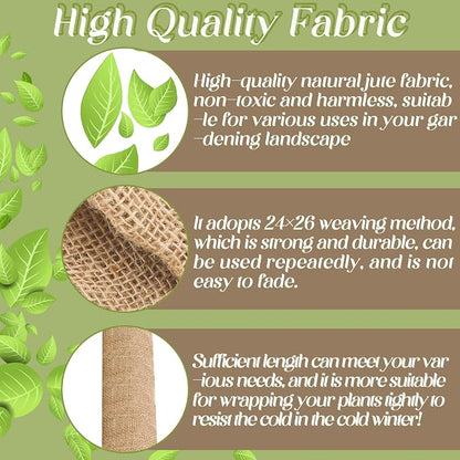 Buryeah 60 Inch x 33 ft Burlap Fabrics Roll Natural Jute Burlap Tree Wraps - Image 6