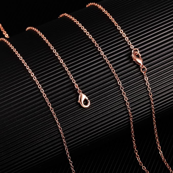 ALEXCRAFT Wholesale 12PCS Rose Gold Plated Solid Brass Chain Finished Flat - Image 2