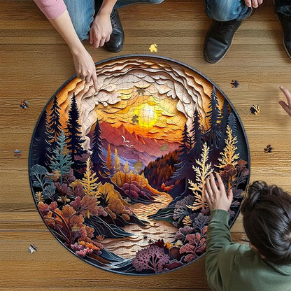 masseruon Round Puzzles for Adults 1000 Pieces-Naturelish Puzzle-26.6x26.6in - Image 3
