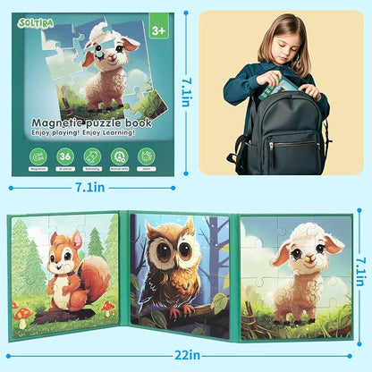 Puzzles for Kids Ages 3-5 2PK-72PCS-6 Animal Themes Magnetic Puzzles for Kids - Image 3