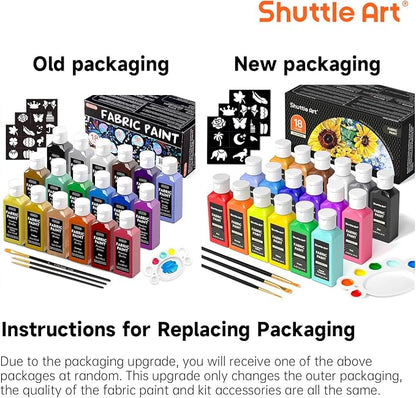 Shuttle Art Fabric Paint, 18 Colors Permanent Soft Fabric Paint in Bottles - Image 8