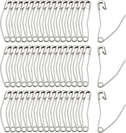 100Pcs Curved Safety Pins Size 3, Bent Safety Pins by Qjaiune
