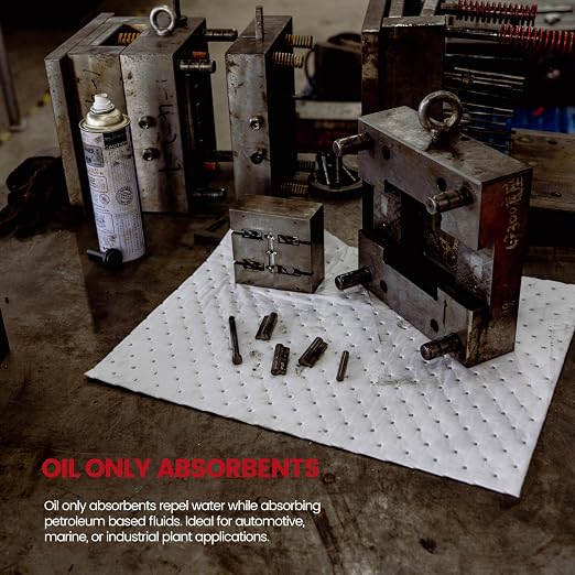 Oil Absorbent Pads | 16"x20" Oil-Only Spill Mat 100-Pack | Industrial Spill - Image 9