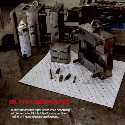 Oil Absorbent Pads | 16"x20" Oil-Only Spill Mat 100-Pack | Industrial Spill - Image 9