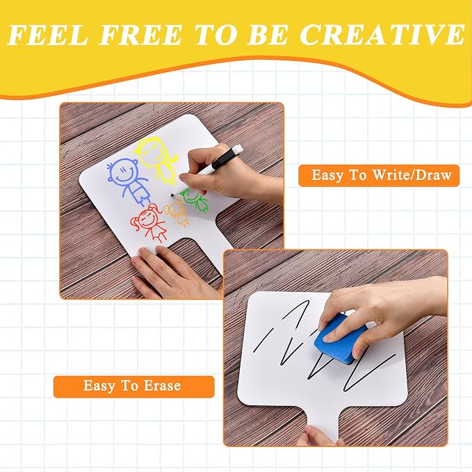 10 Pcs Dry Erase Answer Paddle, 10 x 8 Inch Auction Paddles - Image 5