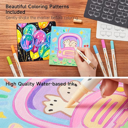 Shuttle Art 24 pack Dual Tone Acrylic Paint Markers, 48 Colors Acrylic Paint - Image 5