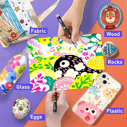 GOTIDEAL Acrylic Paint Markers, Brush Tip Waterproof Paint Pens acrylic markers - Image 8