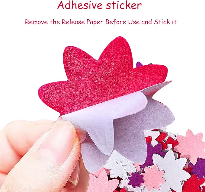 Flower Stickers, Felt Stickers for Kids, Felt Flowers for Crafts, Craft - Image 3
