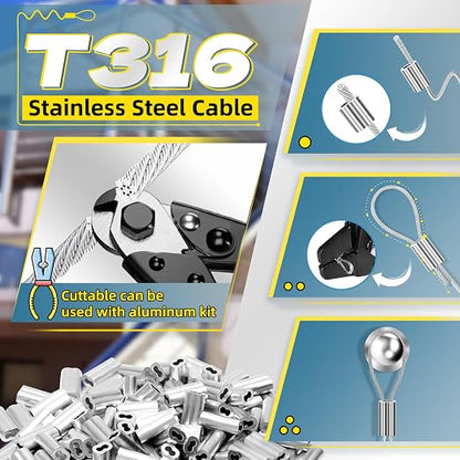 316 Stainless Steel Cable, 400FT 1/32IN Wire Rope - Image 5