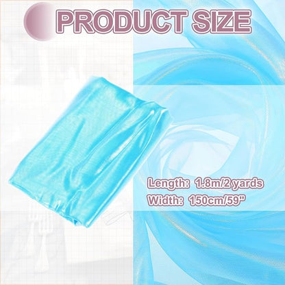 MECCANIXITY Iridescent Sheer Organza Fabric, 2 Yards x 59 Inches Solid Laser - Image 2
