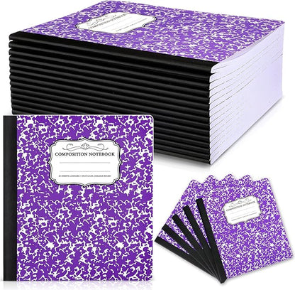 Seajan 20 Pack Composition Notebooks, Wide Ruled Paper, 7-1/2" x 9-3/4" Marble by Seajan