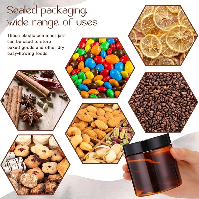 SATINIOR 12 Pack 8 oz Plastic Container Jars - Image 4