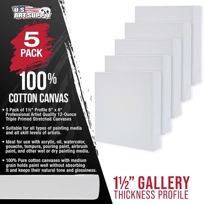 U.S. Art Supply Square Stretched Canvas - Image 2