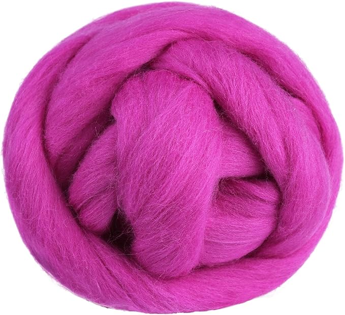3.53oz Wool Roving Yarn, Wool Felting Supplies, Pure Wool, Chunky Yarn by Jupean